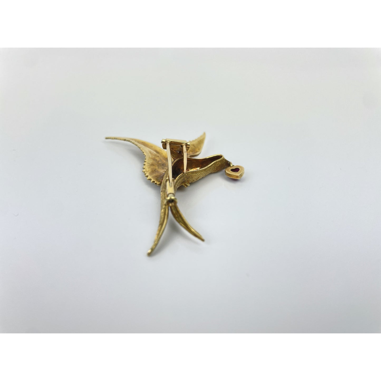 Tiffany & Co. France 20kt Gold Ruby Brooch Pin