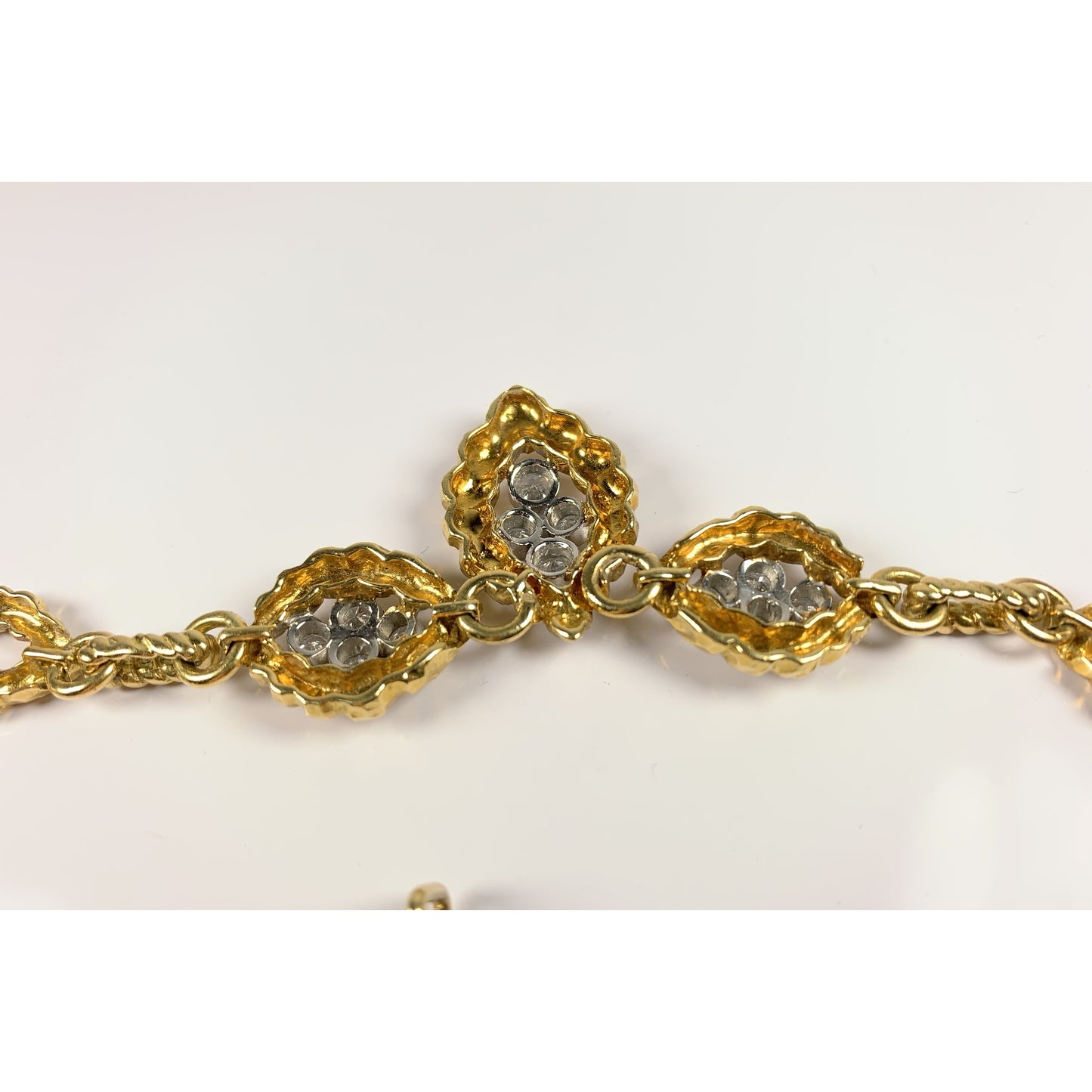 David Webb 18k Gold Diamond Necklace & Earrings Set