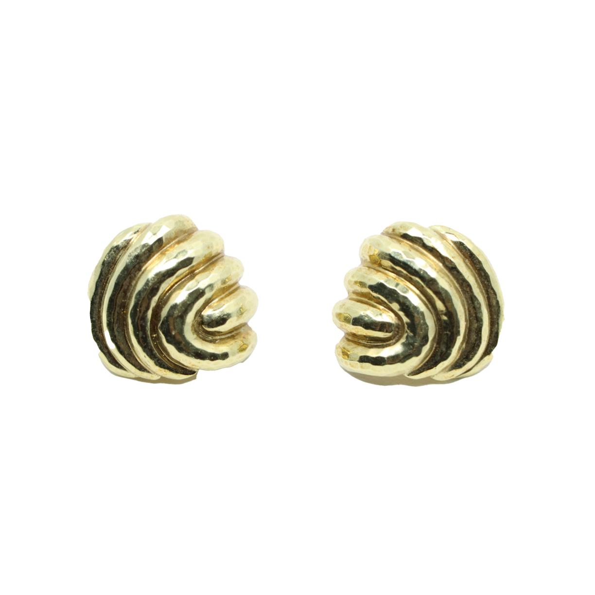 Vintage 14K Gold Shell Shape Earrings