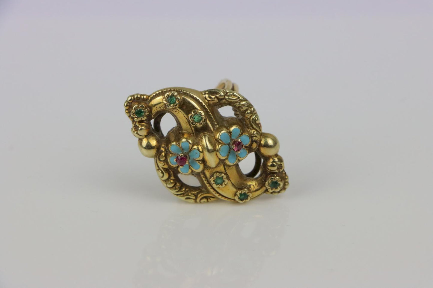 Victorian 14K Gold Ruby Enamel Ring