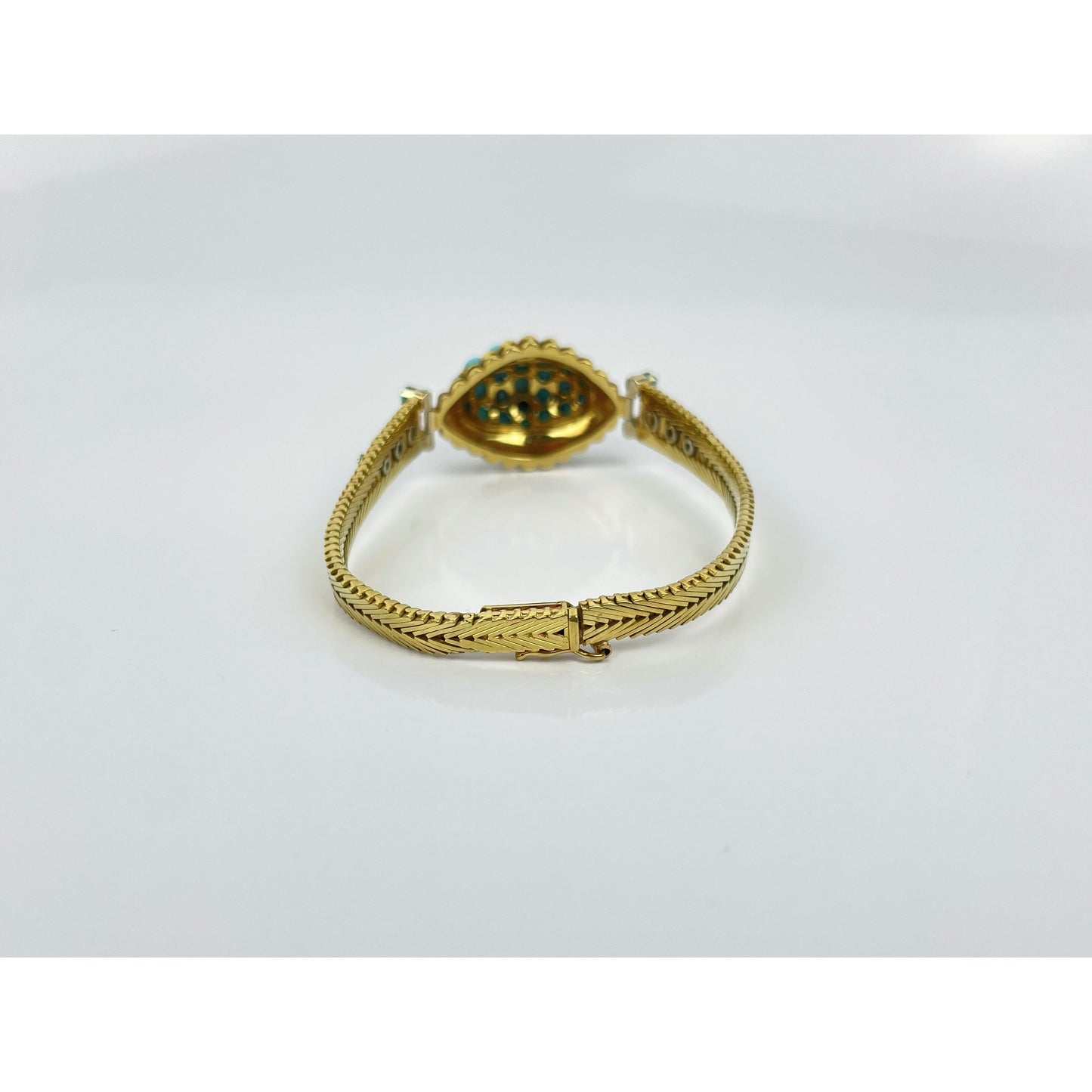 18k Gold Turquoise Bead Bracelet