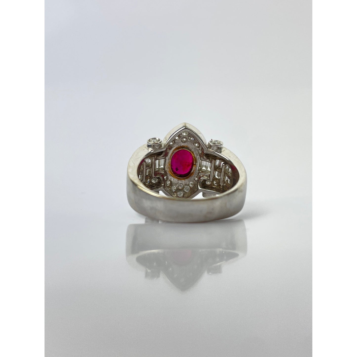 GIA Certified Unheated Red Ruby Diamond Ring