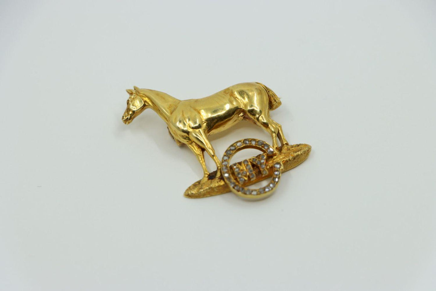 Victorian 18K Gold Horse Brooch Pin