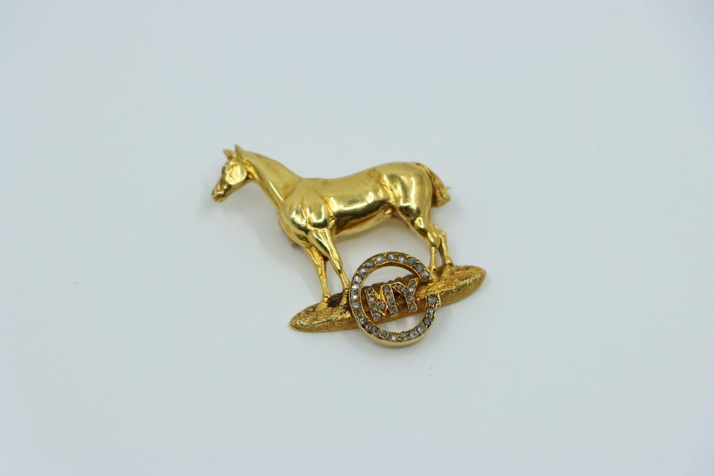 Victorian 18K Gold Horse Brooch Pin