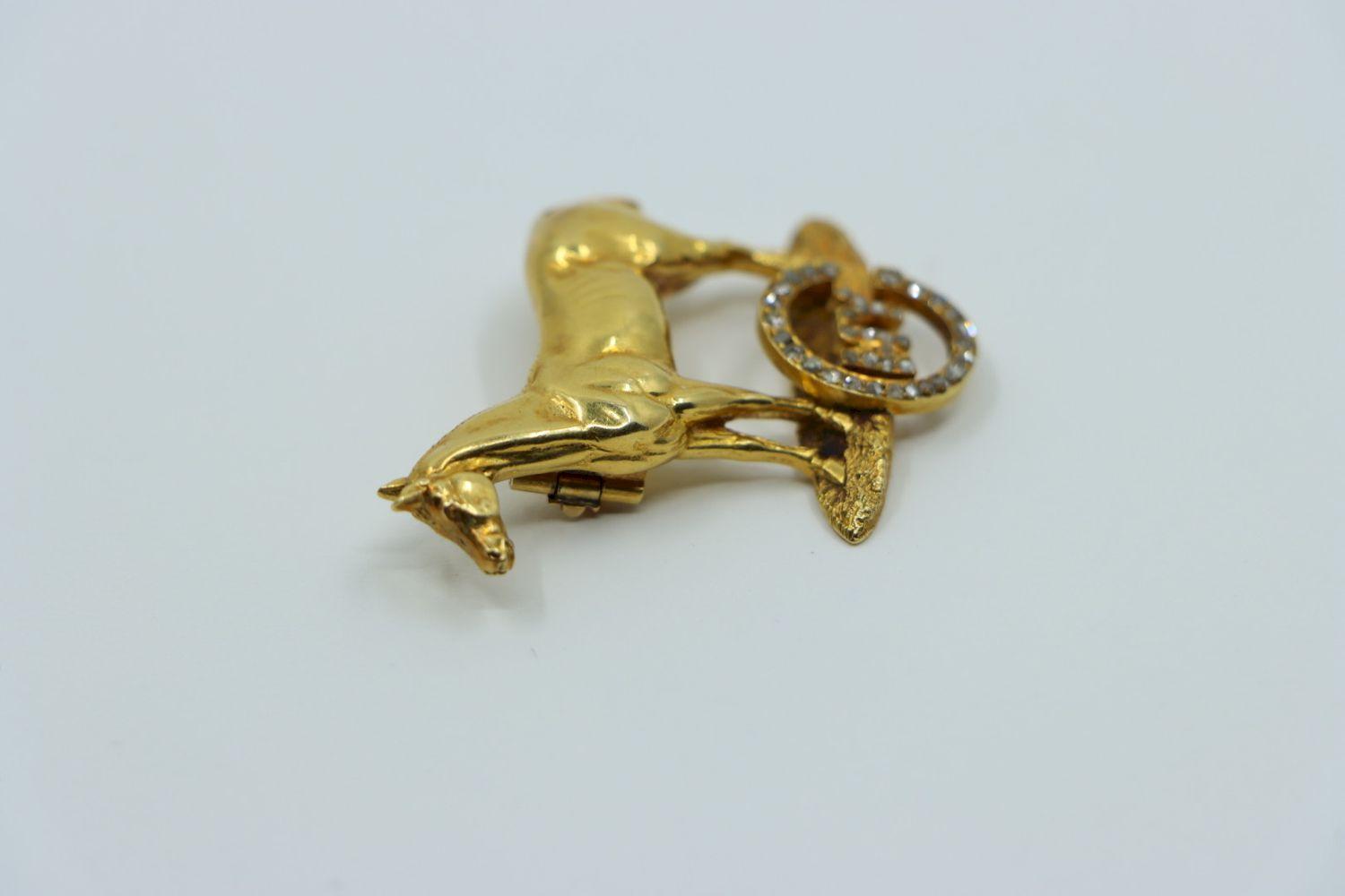 Victorian 18K Gold Horse Brooch Pin