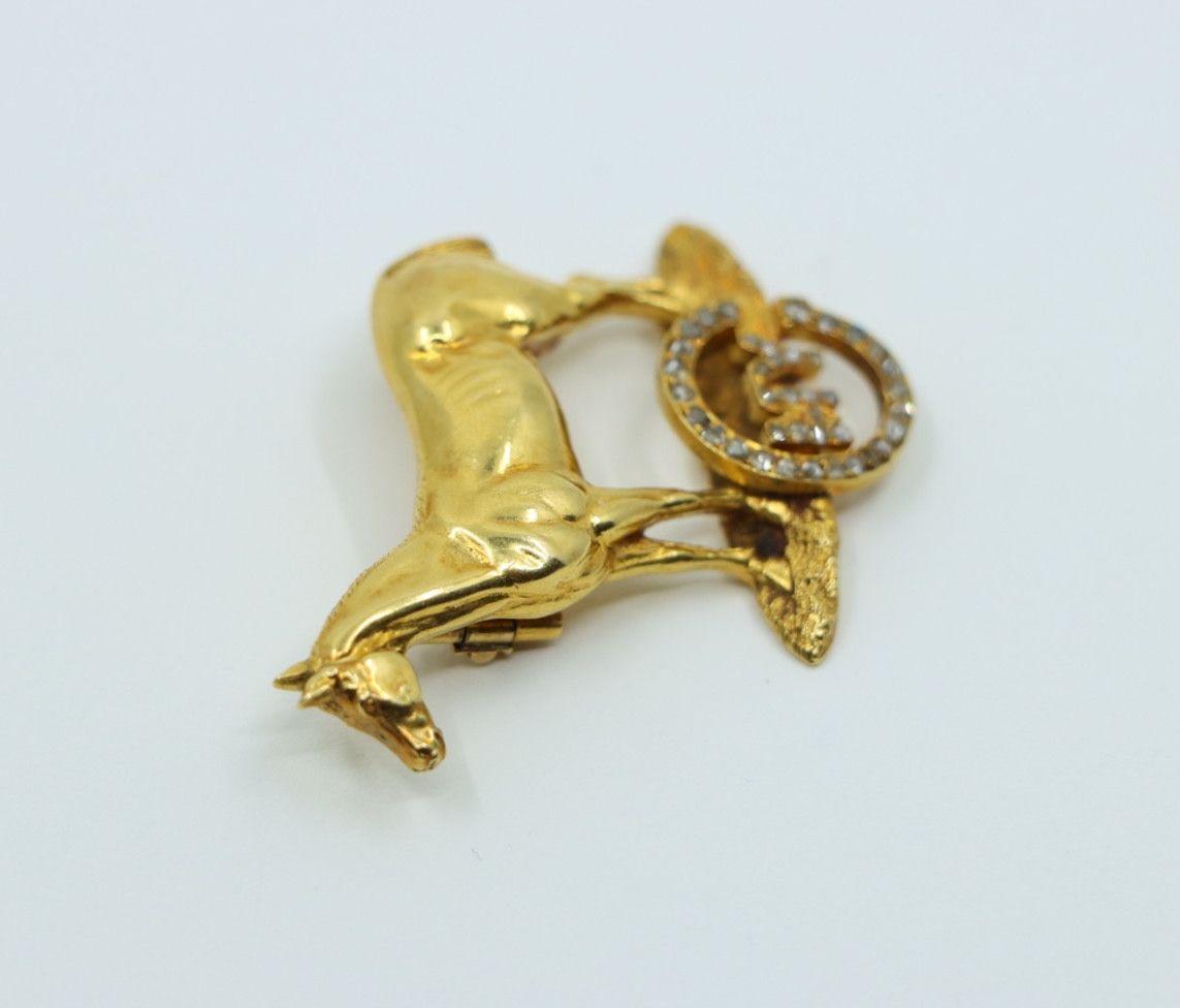 Victorian 18K Gold Horse Brooch Pin