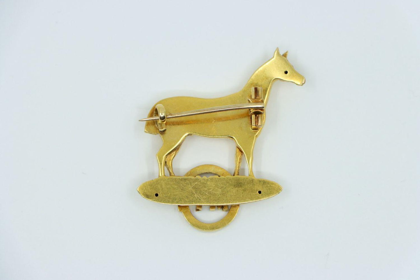 Victorian 18K Gold Horse Brooch Pin