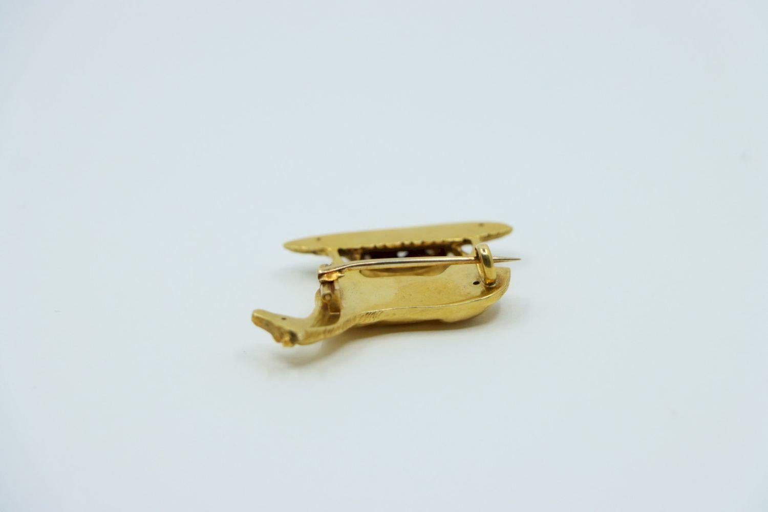 Victorian 18K Gold Horse Brooch Pin