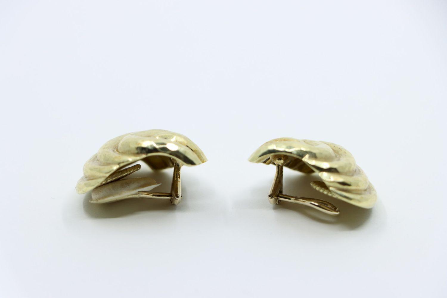 Vintage 14K Gold Shell Shape Earrings