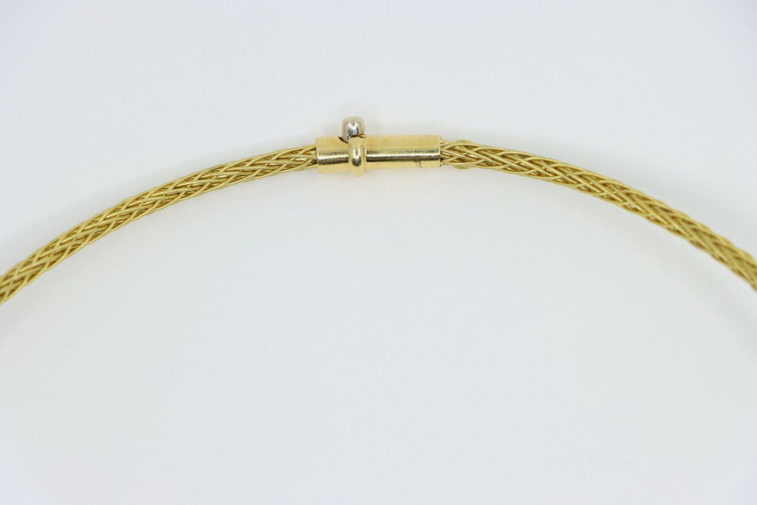 Vintage 18K Gold Braided Diamond Necklace