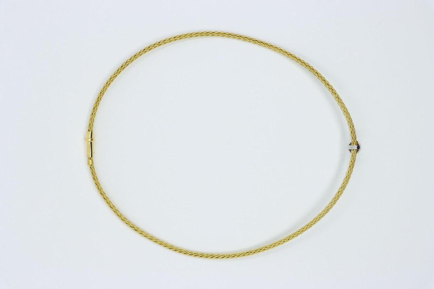 Vintage 18K Gold Braided Diamond Necklace