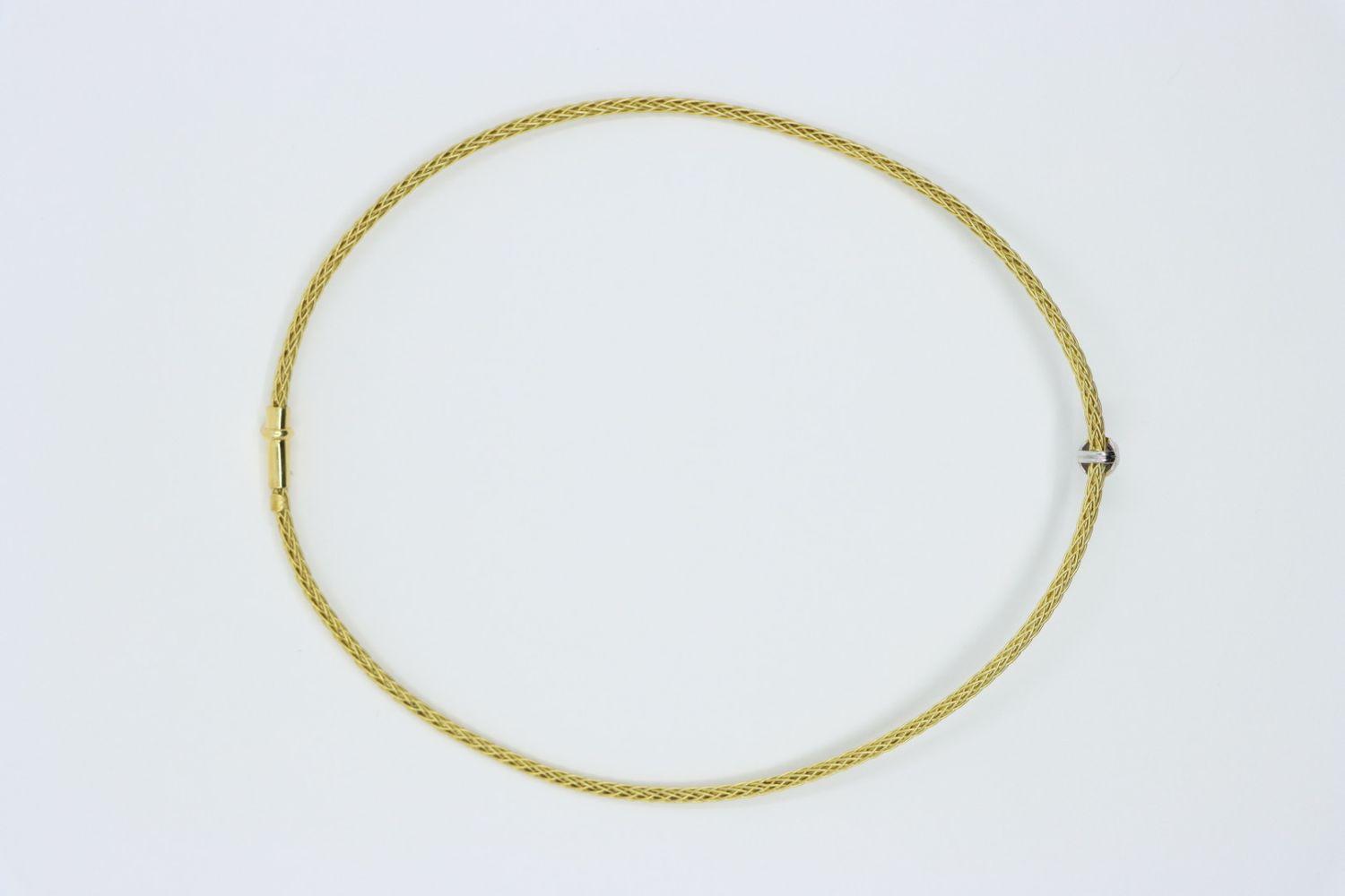 Vintage 18K Gold Braided Diamond Necklace