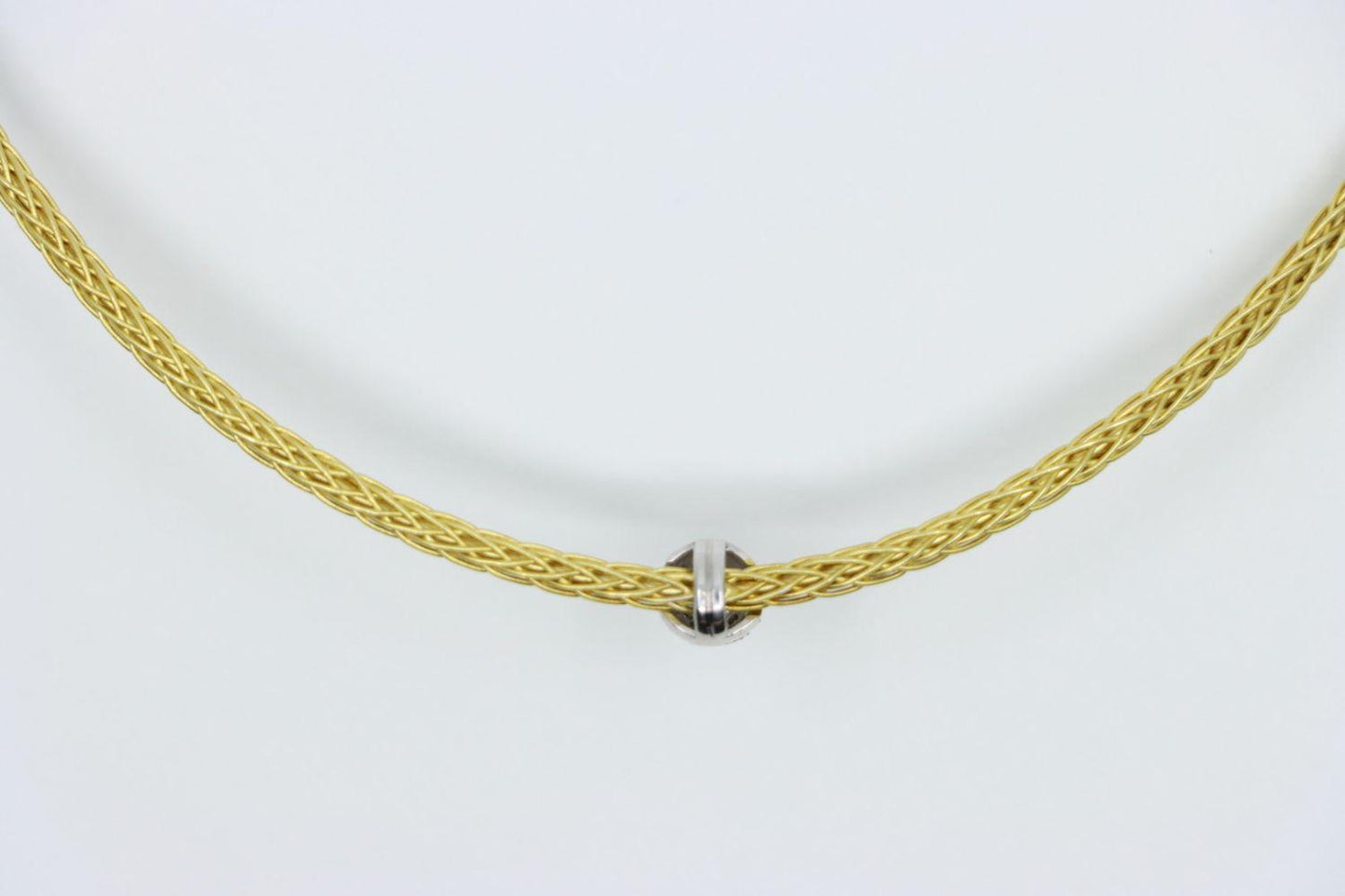 Vintage 18K Gold Braided Diamond Necklace