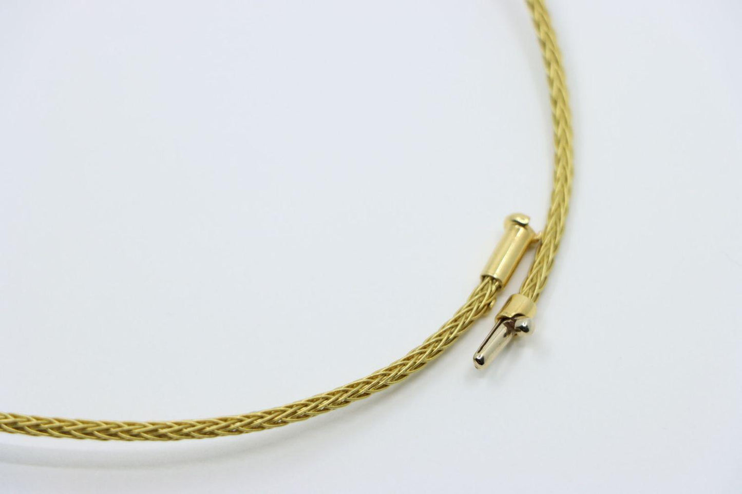 Vintage 18K Gold Braided Diamond Necklace